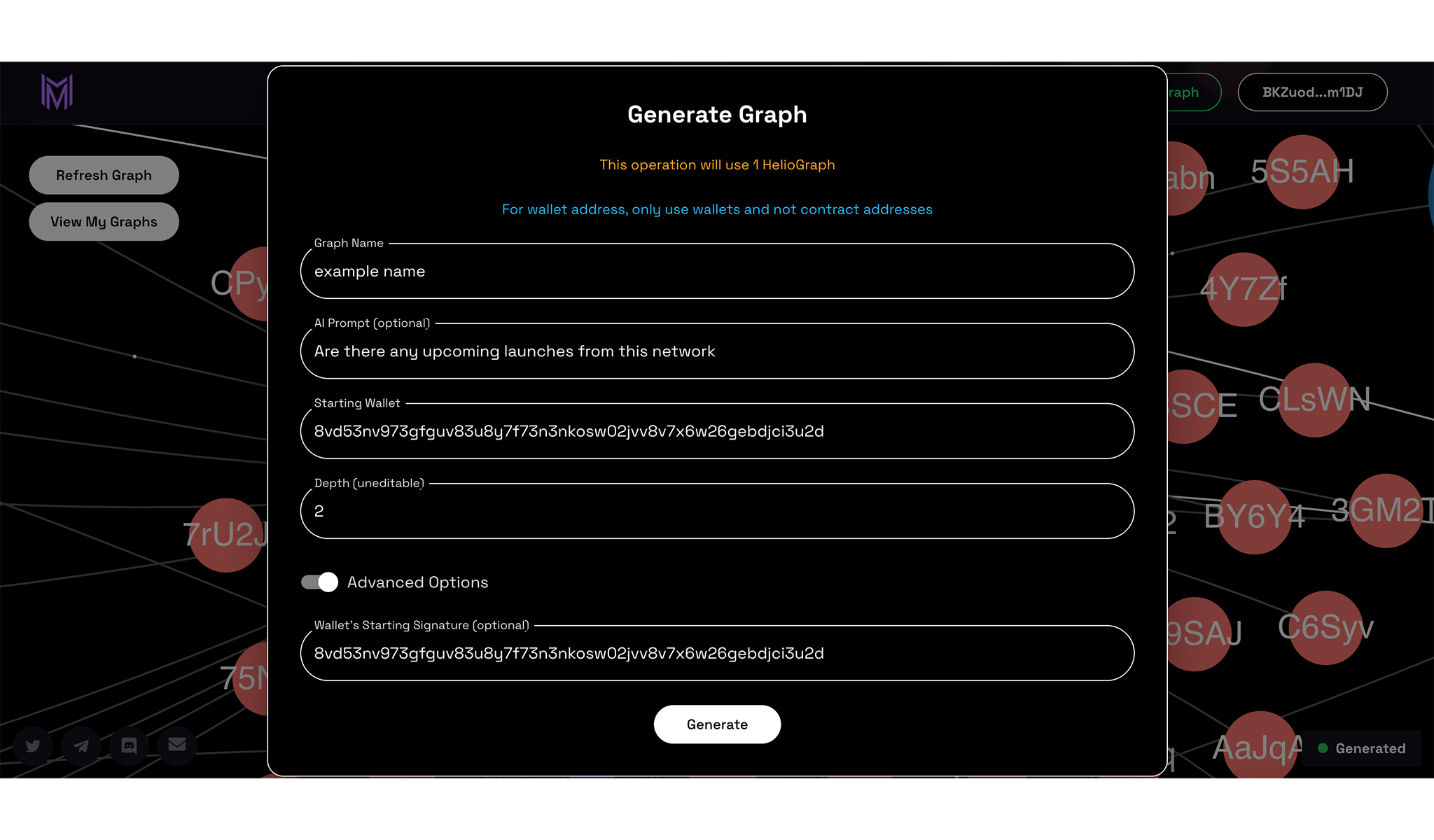 Fill in required fields